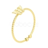 Real 18K Gold Plated 304 Stainless Steel Open Cuff Rings for Women RJEW-B061-02G-02-1