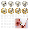 8Pcs 2 Colors Brass Rhinestone Cufflinks KK-ME0003-83-1