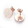 Ion Plating(IP) 304 Stainless Steel Ear Stud Findings X-STAS-O119-15C-RG-1