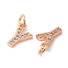 Brass Micro Pave Grade AAA Cubic Zirconia Charms ZIRC-P067-11RG-Y-NR-3