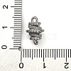 Brass Micro Pave Clear Cubic Zirconia Hollow Oval Connector Charms KK-A230-05C-P-3