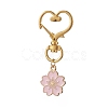 4Pcs Sakura Flower & Cat Alloy Enamel Keychains KEYC-JKC00456-2