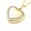 Brass Micro Pave Clear Cubic Zirconia Satellite Chain Locket Pendant Necklaces for Women NJEW-M009-03G-C-1