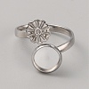 304 Stainless Steel Cuff Pad Ring Settings LS-STAS-WH0027-46A-1