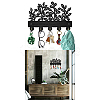 Wood & Iron Wall Mounted Hangers HJEW-WH0055-229-9