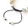 Chakra Natural Flower Amazonite Braided Bead Bracelets BJEW-O164-A08-2