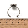 304 Stainless Steel Open Cuff Ring Components STAS-M057-01D-P-3