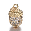 Autumn Theme Brass Micro Clear Cubic Zirconia Pendants ZIRC-F120-081G-2