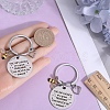 Teachers' Day Alloy Enamel Bee Pendant Keychain KEYC-WH0032-49-3