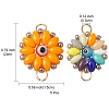 Glass & Lampwork Connector Charms PALLOY-YW0001-49-3