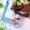 Alloy Resin Heart Keychains KEYC-TADJ0002-01G-O-5