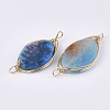 Natural Agate Wire Wrapped Links connectors G-S344-104B-2
