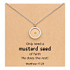 Flat Round 201 Stainless Steel Mustard Seed Pendant Necklaces for Women WG511AE-10-1