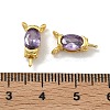 Brass Pave Single Cubic Zirconia Peg Bails Pin Charms KK-D226-01G-04-3