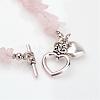 Chip Natural Rose Quartz Beaded Bracelets BJEW-JB02322-01-2