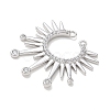 Brass Micro Pave Clear Cubic Zirconia Connector Charms CU-CBAEC29-01P-2