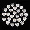 25Pcs Natural Quartz Crystal Heart Rune Stones with Elder Futhark Alphabet Engraved G-T144-02C-1
