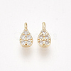 Brass Micro Pave Cubic Zirconia Charms X-KK-S350-298-1