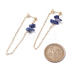 Natural Lapis Lazuli Chip Beads Dangle Stud Earrings for Women X1-EJEW-TA00028-05-4