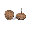 Walnut Wood Stud Earring Findings X-MAK-N033-008-4