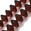 Frosted & Baking Paint Transparent Glass Beads Strands GL-CBA2ED2-03H-1