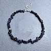 Synthetic Blue Goldstone Chip Beaded Necklaces for Women IW6789-17-1
