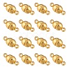 Round Brass Magnetic Clasps with Loops KK-D331-G-NF-2