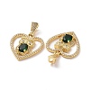 Brass Micro Pave Clear Cubic Zirconia Pendants ZIRC-F134-18G-02-3