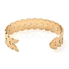 304 Stainless Steel Leafy Branch Cuff Bangle for Women BJEW-D061-06G-3
