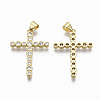 Brass Micro Pave Clear Cubic Zirconia Pendants KK-R133-009G-NF-2