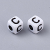 White Opaque Acrylic Beads X-MACR-R869-02C-2