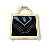 Natural Dyed & Heated Black Agate Pendants G-G977-04G-01-3