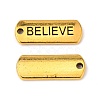 Tibetan Style Alloy Rectangle with Word Believe Pendants TIBEP-Q043-066AG-RS-1