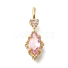 Brass Glass Pendants KK-U061-20G-05-1
