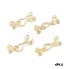 4Pcs Locking Double Brass Bead Tips KK-YW0004-92LG-1