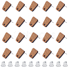 20 Pairs Trapezoid Walnut Wood Stud Earring Findings MAK-HY0001-04-1