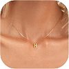 304 Stainless Steel Initial Pendant with Brass Box Chain Necklaces for Women FS-WG8229D-08-1