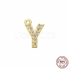 Real 18K Gold Plated 925 Sterling Silver Micro Pave Clear Cubic Zirconia Charms STER-P054-10G-Y-1