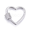 Brass Micro Pave Clear Cubic Zirconia Screw Carabiner Lock Charms ZIRC-E164-07P-3