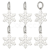 6Pcs 925 Sterling Silver Snowflake Charms PALLOY-PH01786-1