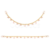 2Pcs Alloy Enamel Pink Bowknot Tassel 304 Stainless Steel Cable Chain Bag Decorative Chains AJEW-BBC0001-03-7