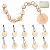 Nbeads Number 1~10 Wooden Beaded Knitting Row Counter Chains & Charms Locking Stitch Makers DIY-NB0010-23-1