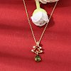 Christmas Tree Brass Micro Pave Cubic Zirconia Pendants Necklaces NJEW-L468-01G-B01-2