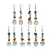 Natural & Synthetic Mixed Stone Chips Dangle Earrings EJEW-JE05390-1