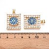 Brass Micro Pave Clear Cubic Zirconia Pendants for Women KK-T070-91A-08-3