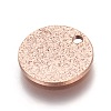 Ion Plating(IP) 304 Stainless Steel Textured Pendants STAS-I098-01-10mm-RG-2