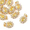 SHEGRACE Brass Micro Pave Cubic Zirconia Pendants XGRQ2O150-446C-G-1