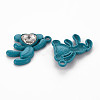 Spray Painted Alloy Rhinestone Pendants PALLOY-Q433-033A-RS-2