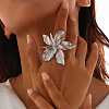 Flower Alloy Adjustable Rings for Women LS-RJEW-B108-01P-1