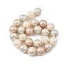 Faceted Round Shell Pearl Beads Strands BSHE-XCP0001-24B-01-2